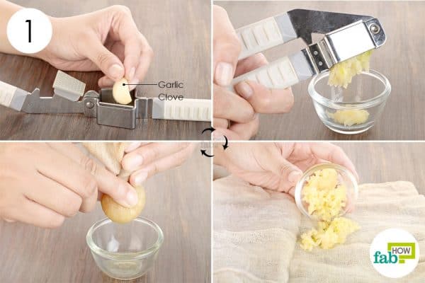 Extract fresh garlic juice to use use garlic for tooth-related troubles