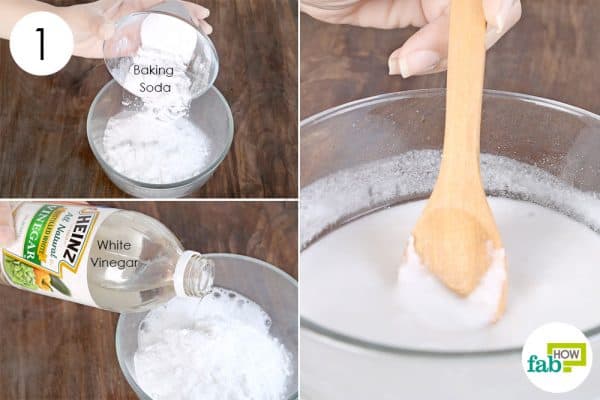 Prepare a paste of baking soda and vinegar to clean stuffed toys 