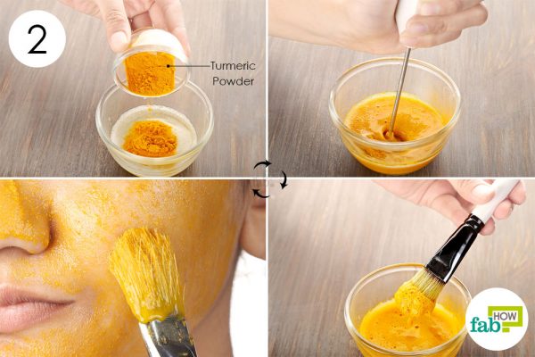 Mix in turmeric to make egg white face mask and apply