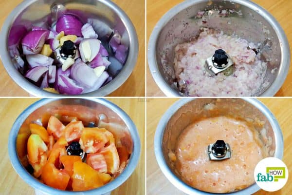 Prepare the pastes to make North Indian egg curry