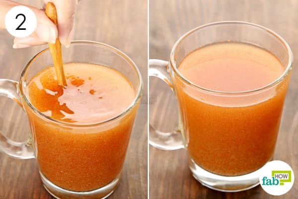 Mix thoroughly and drink twice a day to get relief from a sore throat using cayenne pepper