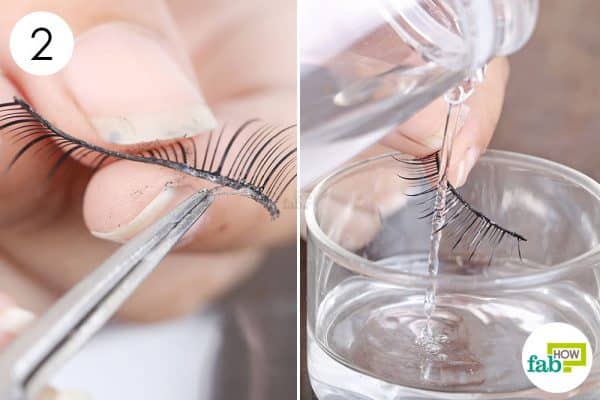 Use warm water to clean false eyelashes