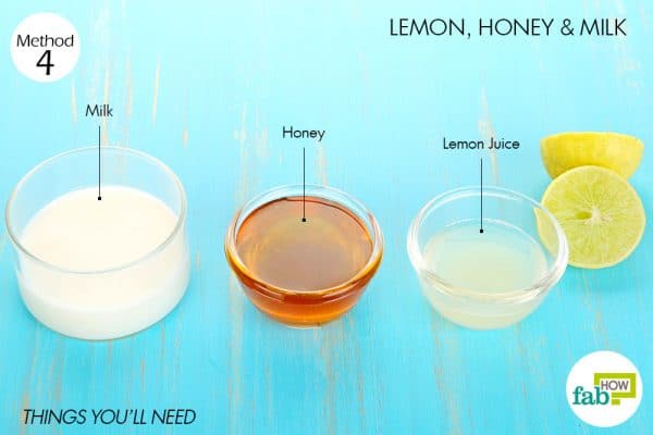 Things needed to use lemon for acne with honey and milk