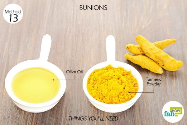 Things needed to use turmeric for health-to treat bunions