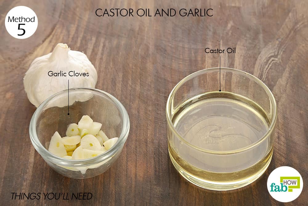 Things needed to use garlic and castor oil for hair growth