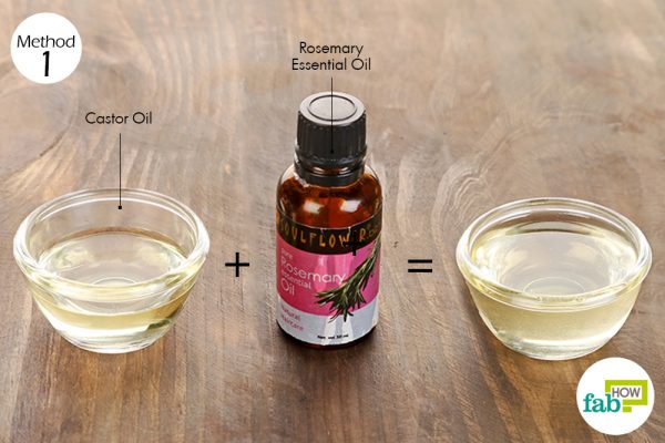Use rosemary essential oil and castor oil for hair growth