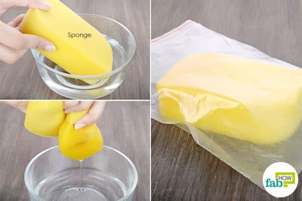 DIY kitchen sponge hacks-make your own ice or cold compress at home