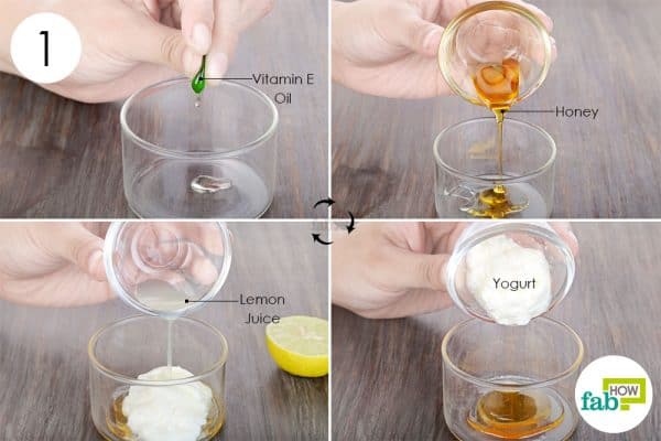 Use vitamin E oil with honey, yogurt, and lemon juice to get rid of wrinkles and crow's feet