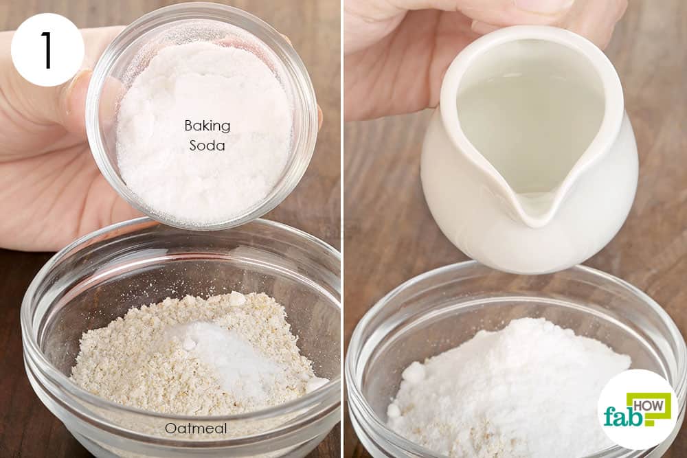 combine oatmeal, water and baking soda for acne