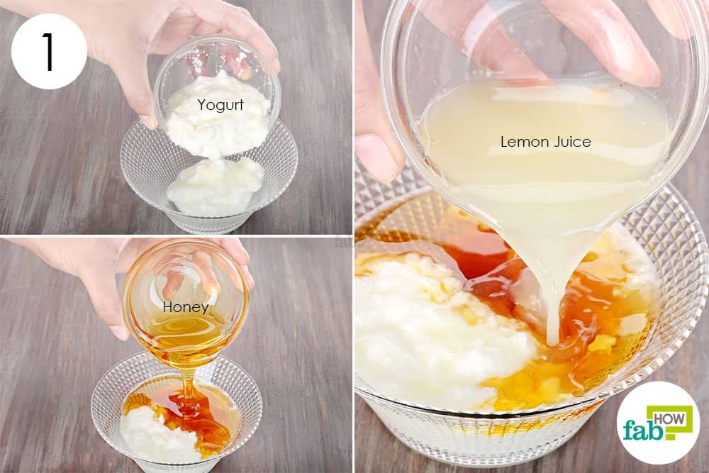 Add lemon juice and honey to yogurt to use yogurt for skin and hair