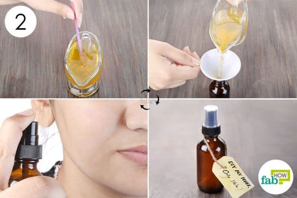 Mix well to make DIY facial toner for oily skin