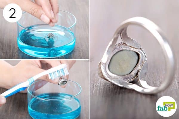 Use the heated Dawn dish soap and Windex solution to clean your jewelry
