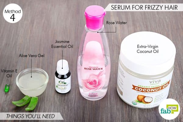 Things needed to make DIY hair serum for frizzy hair
