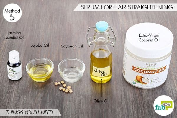 Things needed to make DIY hair serum for hair straightening