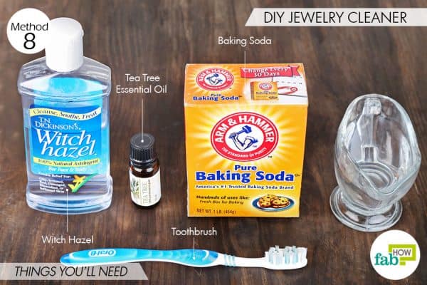 Things needed to use witch hazel around the house by making DIY jewelry cleaner