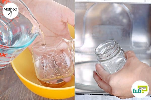 Use a microwave to sterilize glass jars and bottles properly