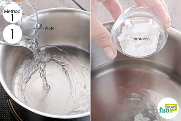 Boil cornstarch and water to make homemade fabric starch