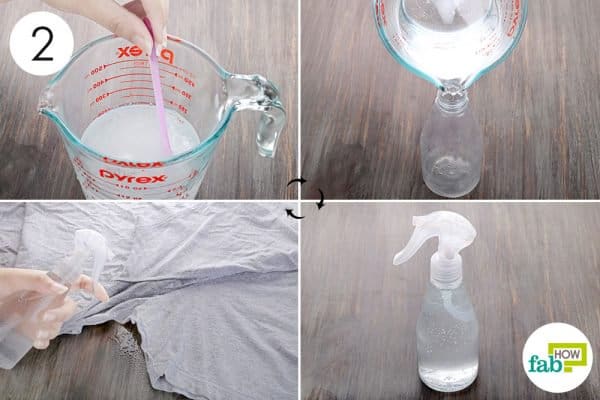 Mix thoroughly and spray it on the affected areas to remove body odor from clothes