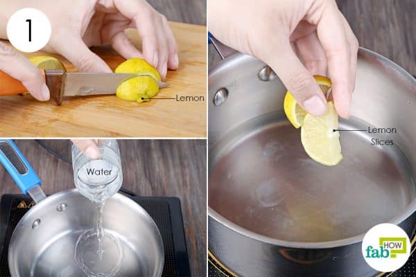 Boil lemon slices in water to make DIY hairspray