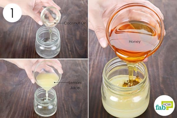 Mix honey, lemon juice, and coconut oil to make homemade cough syrup