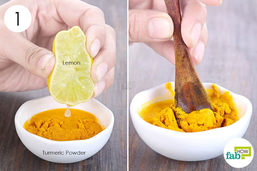 Mix turmeric powder with lemon juice to use turmeric to get rid of scars