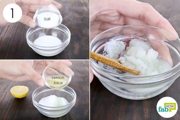 Prepare a paste of salt and lemon juice to get rid of musty odor from clothes