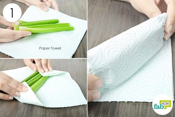 use paper towels to store celery