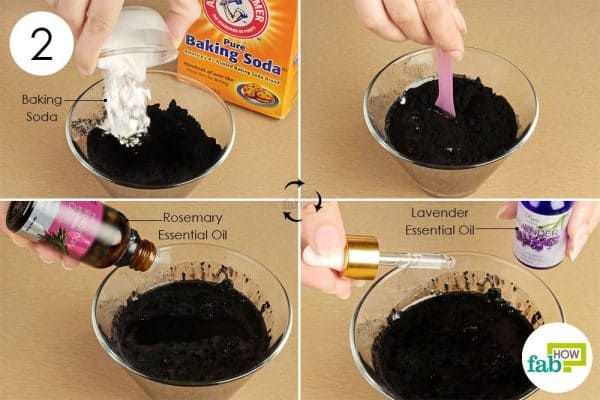 Add baking soda and a few drops of rosemary and lavender essential oil to use activated charcoal for beauty