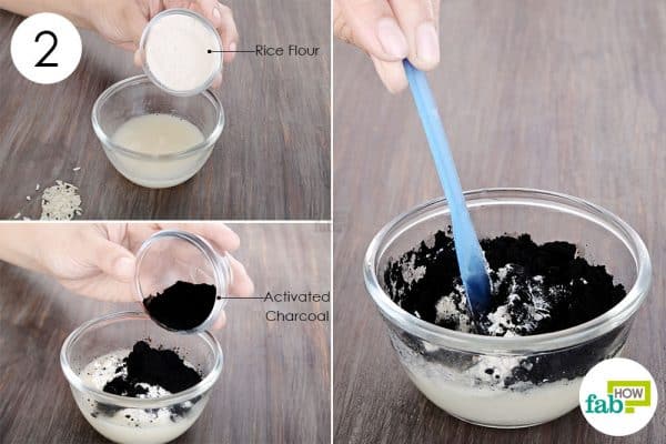Mix in rice flour and activated charcoal as well to use activated charcoal for beauty
