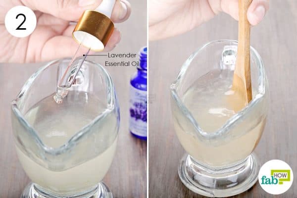 Mix in lavender essential oil to make DIY hairspray