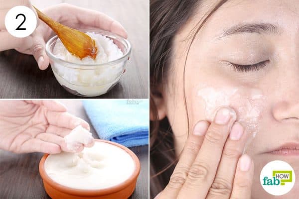 Blend thoroughly to make DIY face scrub with baking soda