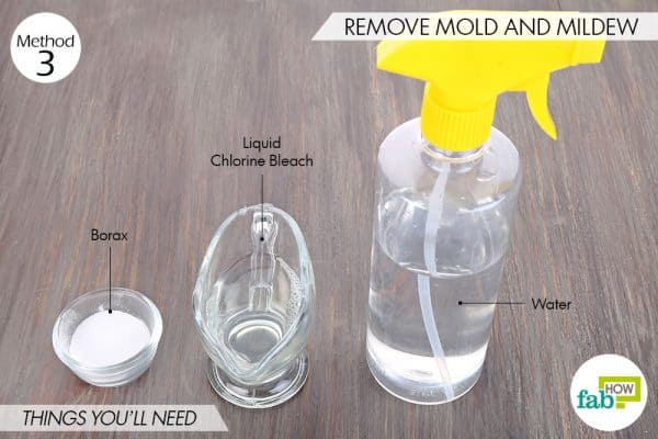 Things needed to use borax for cleaning to get rid of mold and mildew