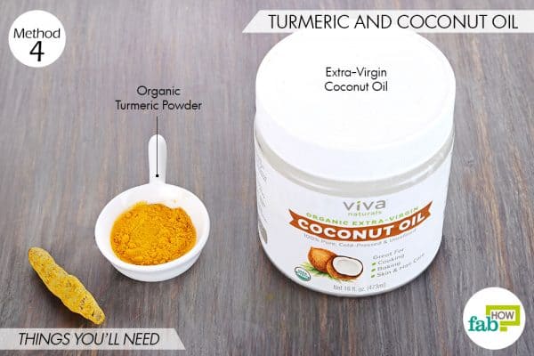 things needed to use turmeric to get rid of scars with coconut oil