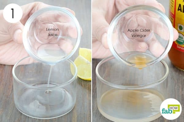 use lemon to get rid of dark spots with apple cider vinegar