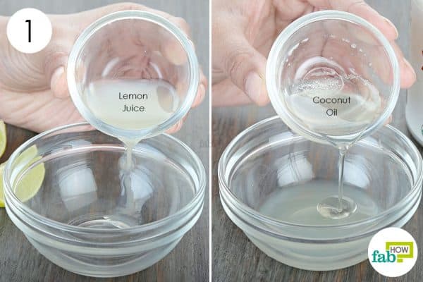 use lemon to get rid of dark spots with coconut oil