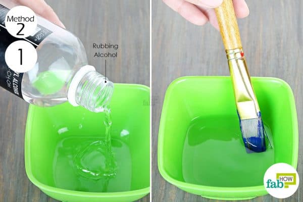 use rubbing alcohol to clean paintbrushes