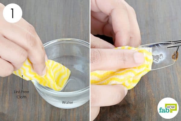 soak the glue with warm water to remove super glue from eyeglasses