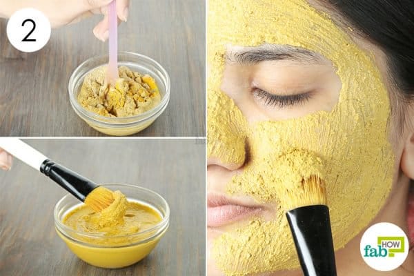 mix well and apply to use turmeric for oily skin