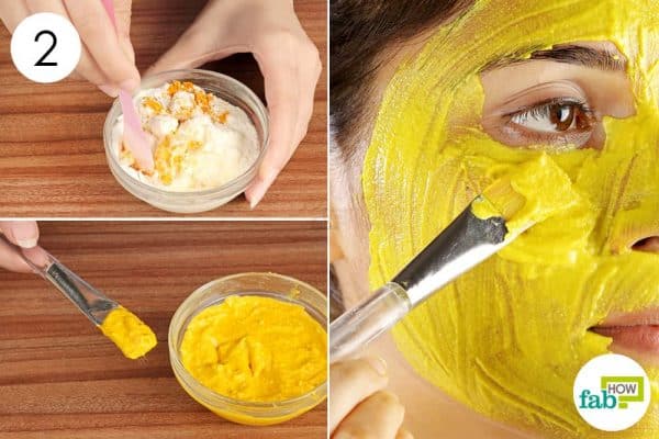 mix and apply to use turmeric for skin lightening