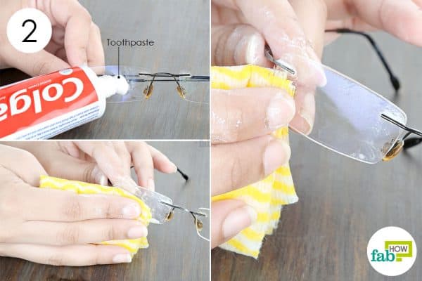 remove super glue from eyeglasses by using white toothpaste