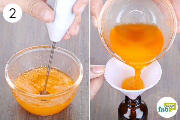 blend well and transfer to make DIY face serum