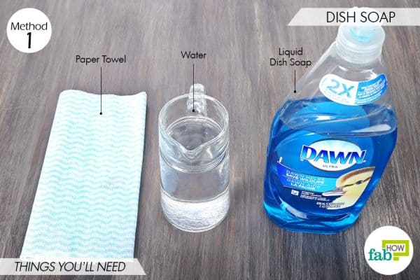 things needed to remove lipstick stains from purse using liquid dish soap