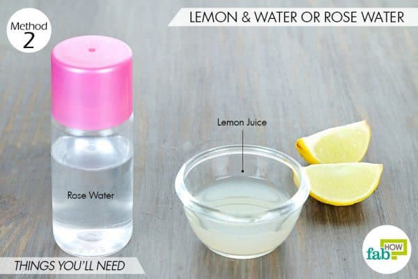 things needed to use lemon to get rid of dark spots with rose water