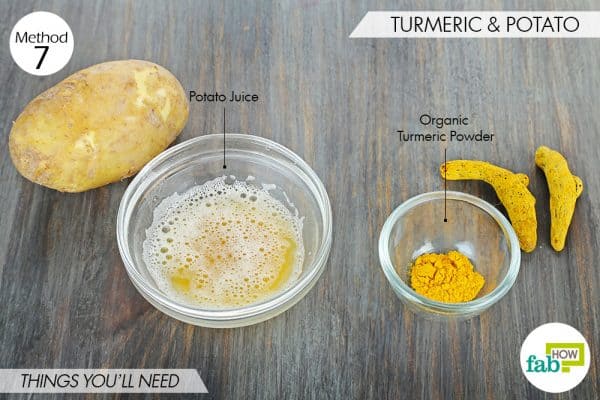 things needed to use turmeric for skin lightening with potato