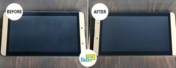 use white vinegar to clea tablet screen