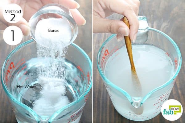 dissolve borax in hot water to make DIY homemade bug spray