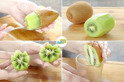 feat to peel and cut a kiwi