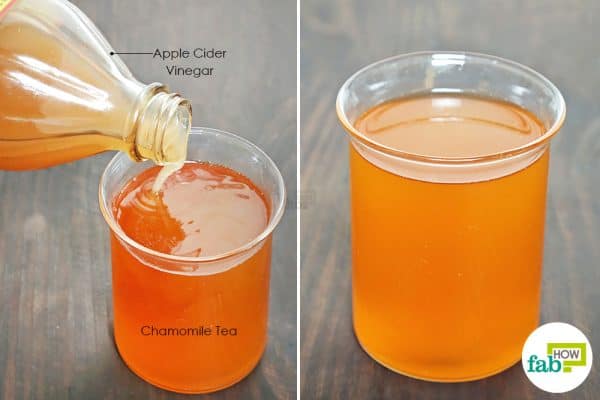 make a rinse with vinegar and tea to use acv for dandruff