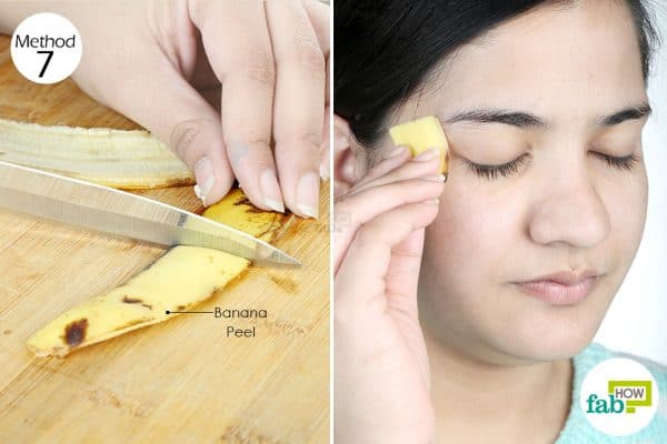 rub peel on wrinkled skin to use banana peel for health and beauty