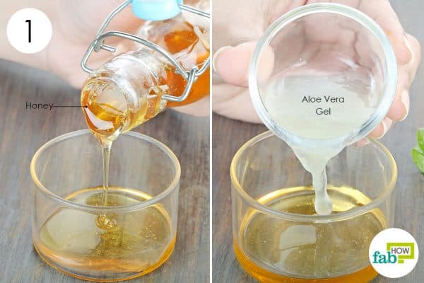 Combine aloe vera gel and honey for acne